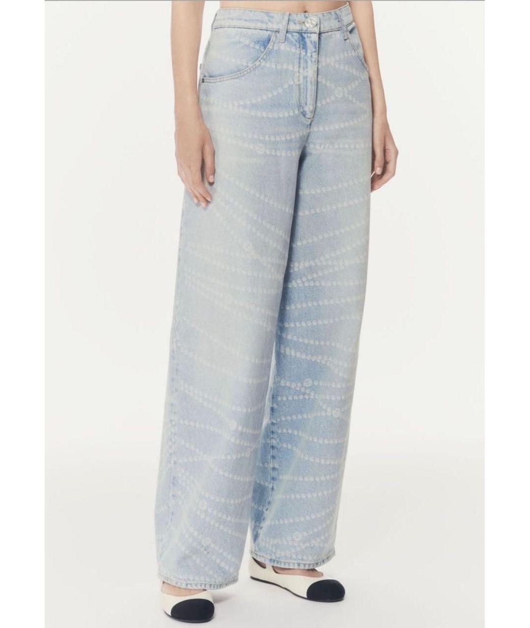 CHANEL Голубые хлопковые прямые джинсы, фото 4