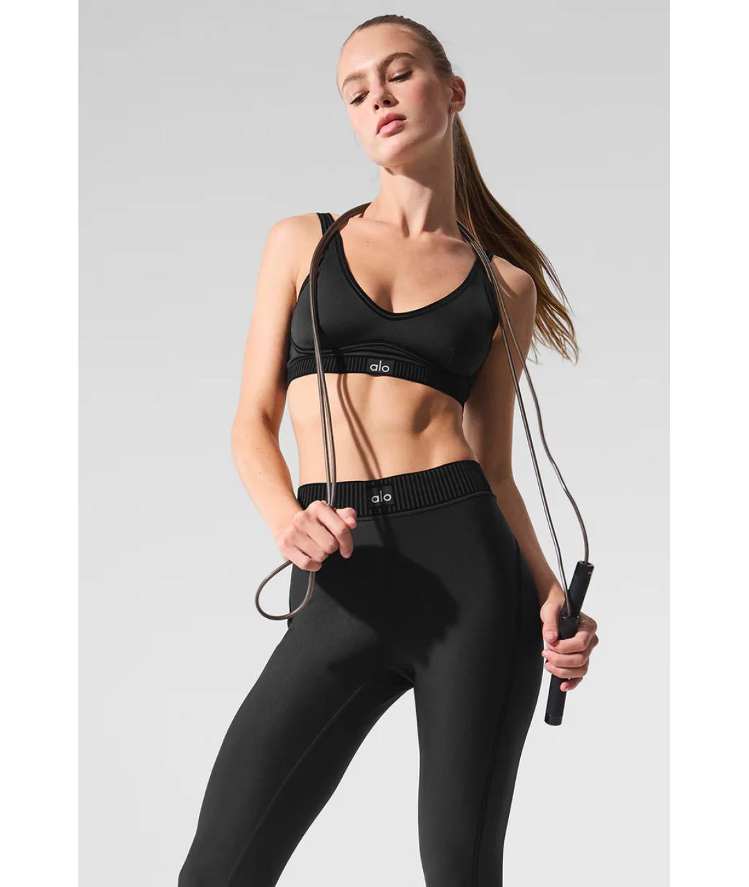 ALO YOGA Черный полиэстеровый спортивные костюмы, фото 7