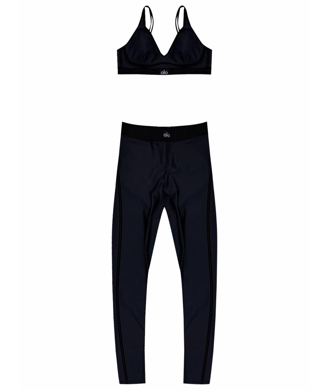 ALO YOGA Черный полиэстеровый спортивные костюмы, фото 1
