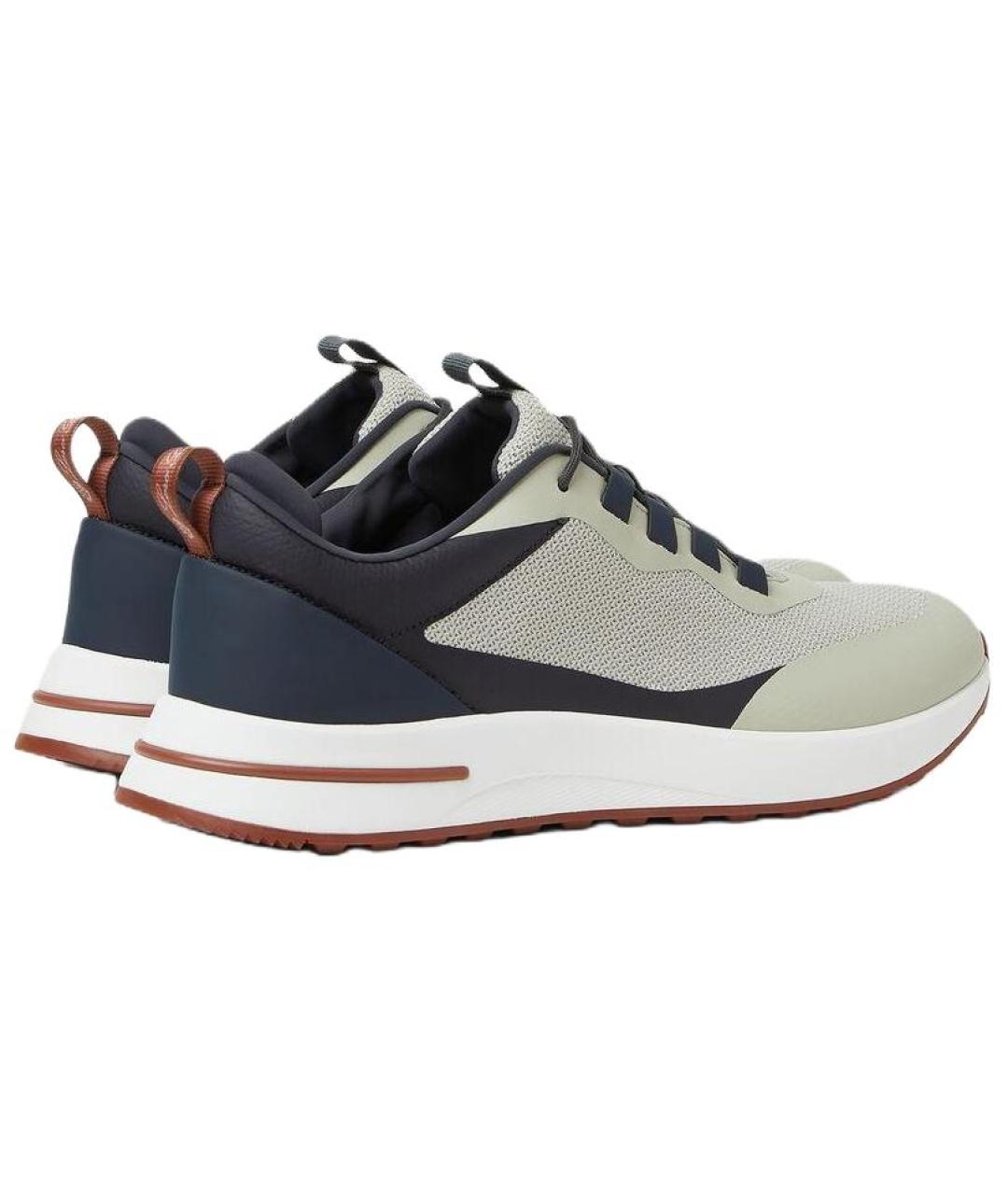 LORO PIANA Бежевые текстильные низкие кроссовки / кеды, фото 4