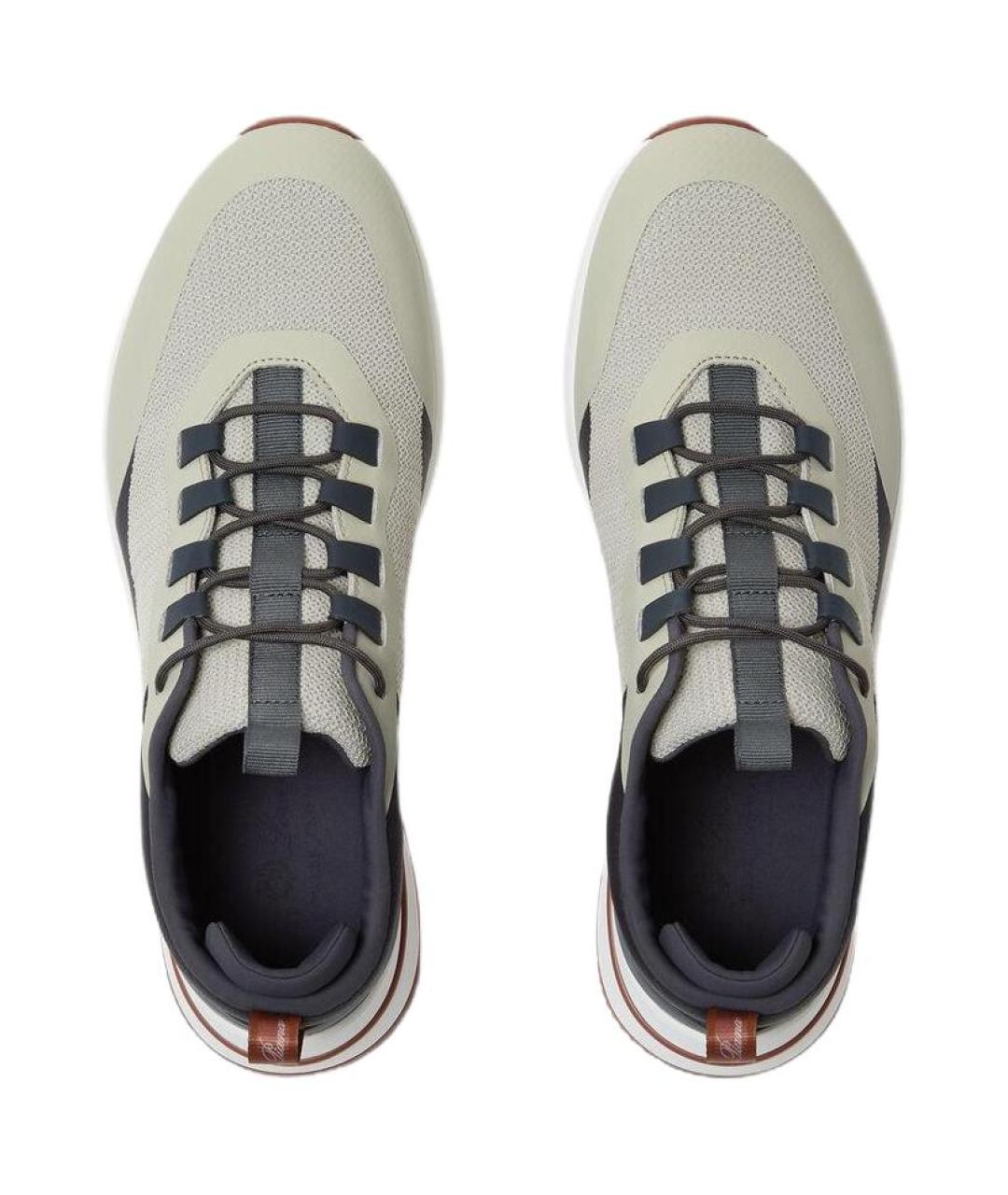 LORO PIANA Бежевые текстильные низкие кроссовки / кеды, фото 5