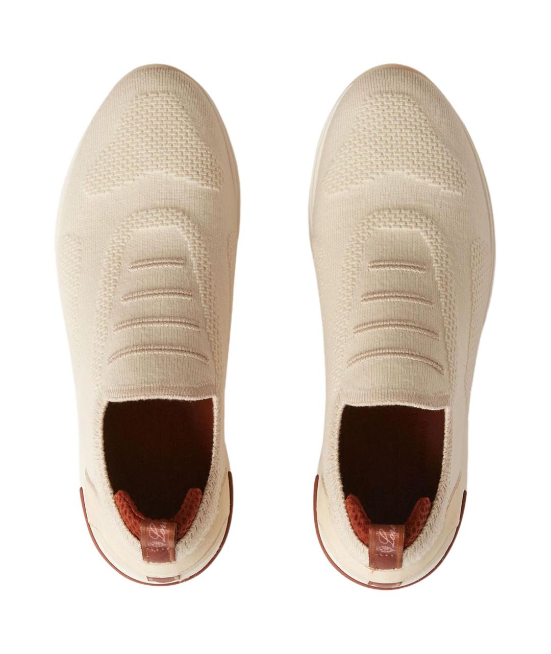 LORO PIANA Бежевые текстильные кроссовки, фото 5