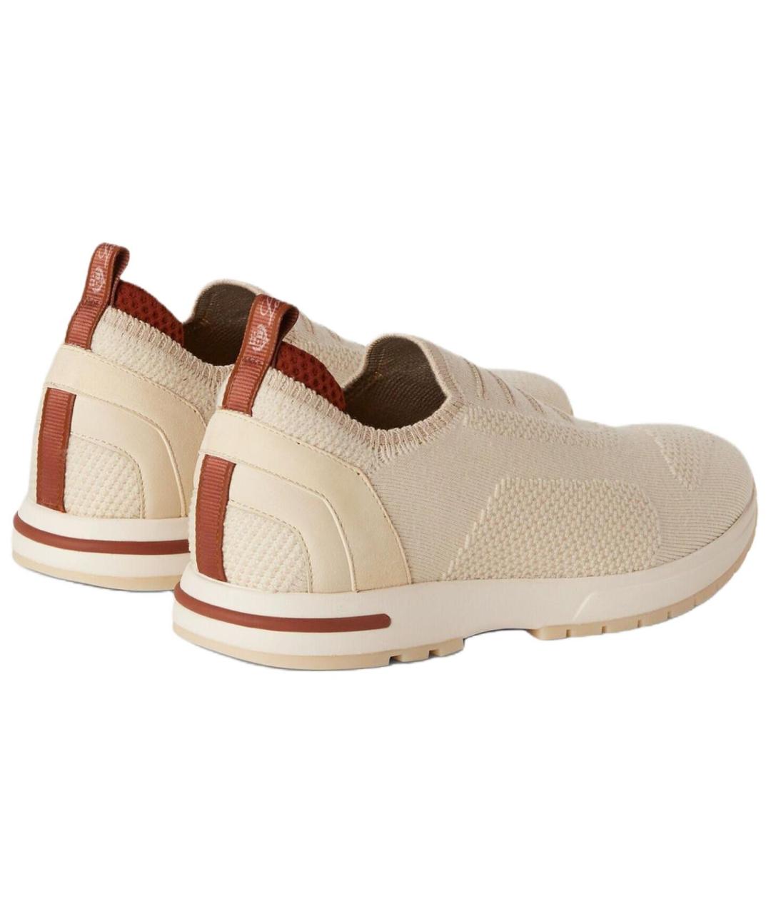 LORO PIANA Бежевые текстильные кроссовки, фото 4
