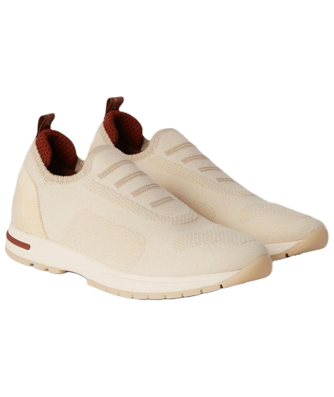 LORO PIANA Бежевые текстильные кроссовки, фото 3