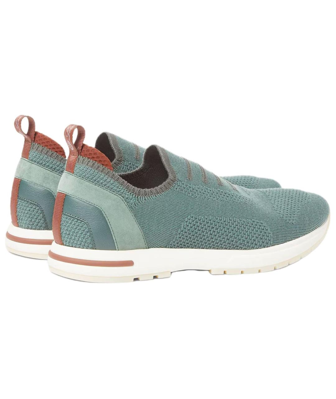 LORO PIANA Зеленые текстильные кроссовки, фото 3