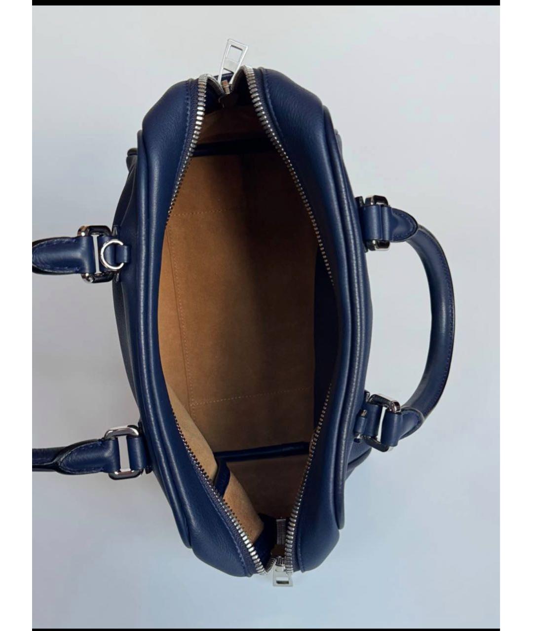 LOEWE Синяя кожаная сумка с короткими ручками, фото 4