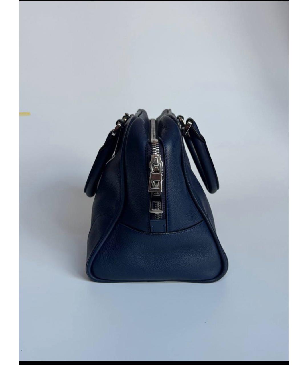 LOEWE Синяя кожаная сумка с короткими ручками, фото 5