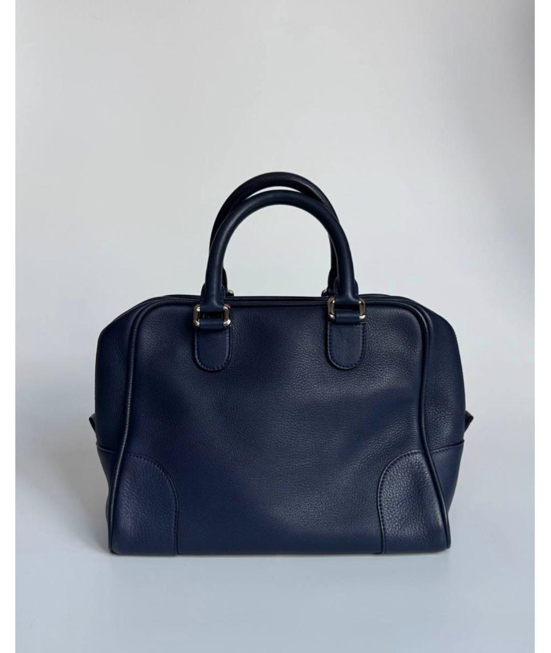 LOEWE Синяя кожаная сумка с короткими ручками, фото 8