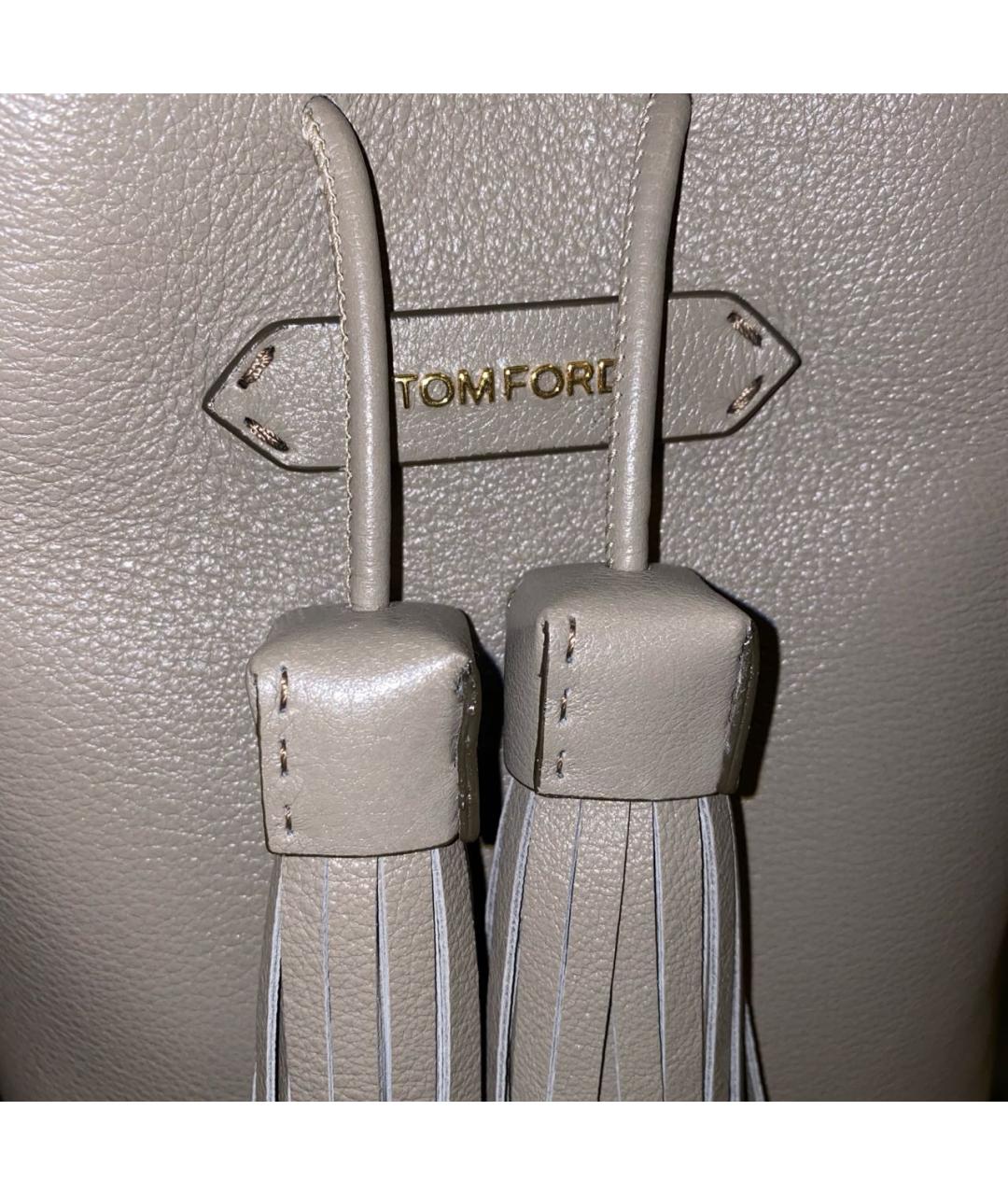 TOM FORD Бежевая кожаная сумка через плечо, фото 6