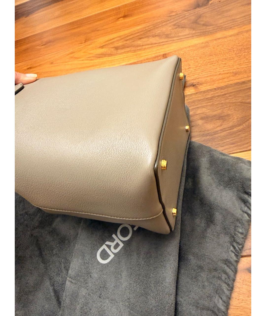 TOM FORD Бежевая кожаная сумка через плечо, фото 8