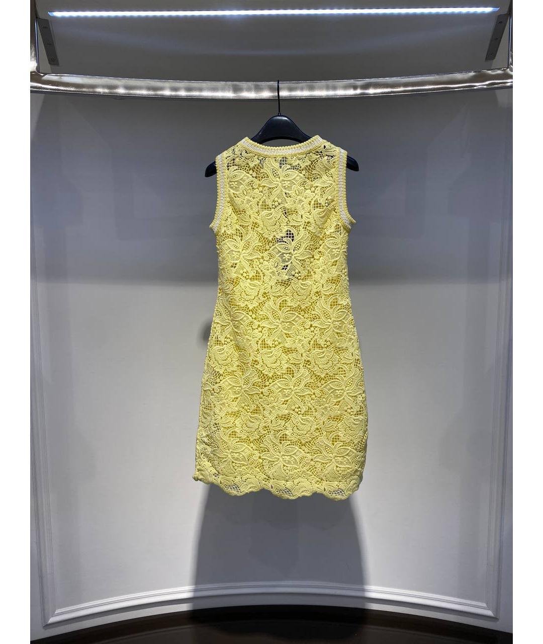 ERMANNO SCERVINO Желтое кружевное коктейльное платье, фото 3