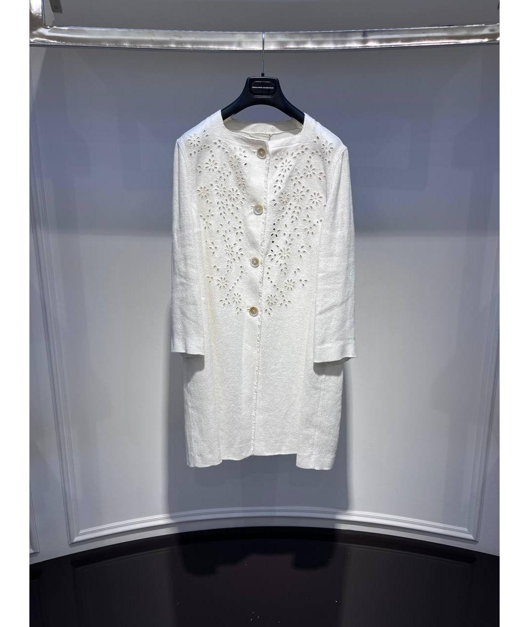 ERMANNO SCERVINO Белое шерстяное пальто, фото 4