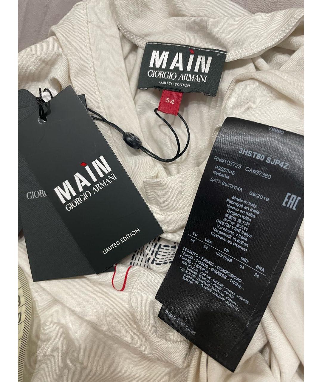 GIORGIO ARMANI Бежевая вискозная футболка, фото 6