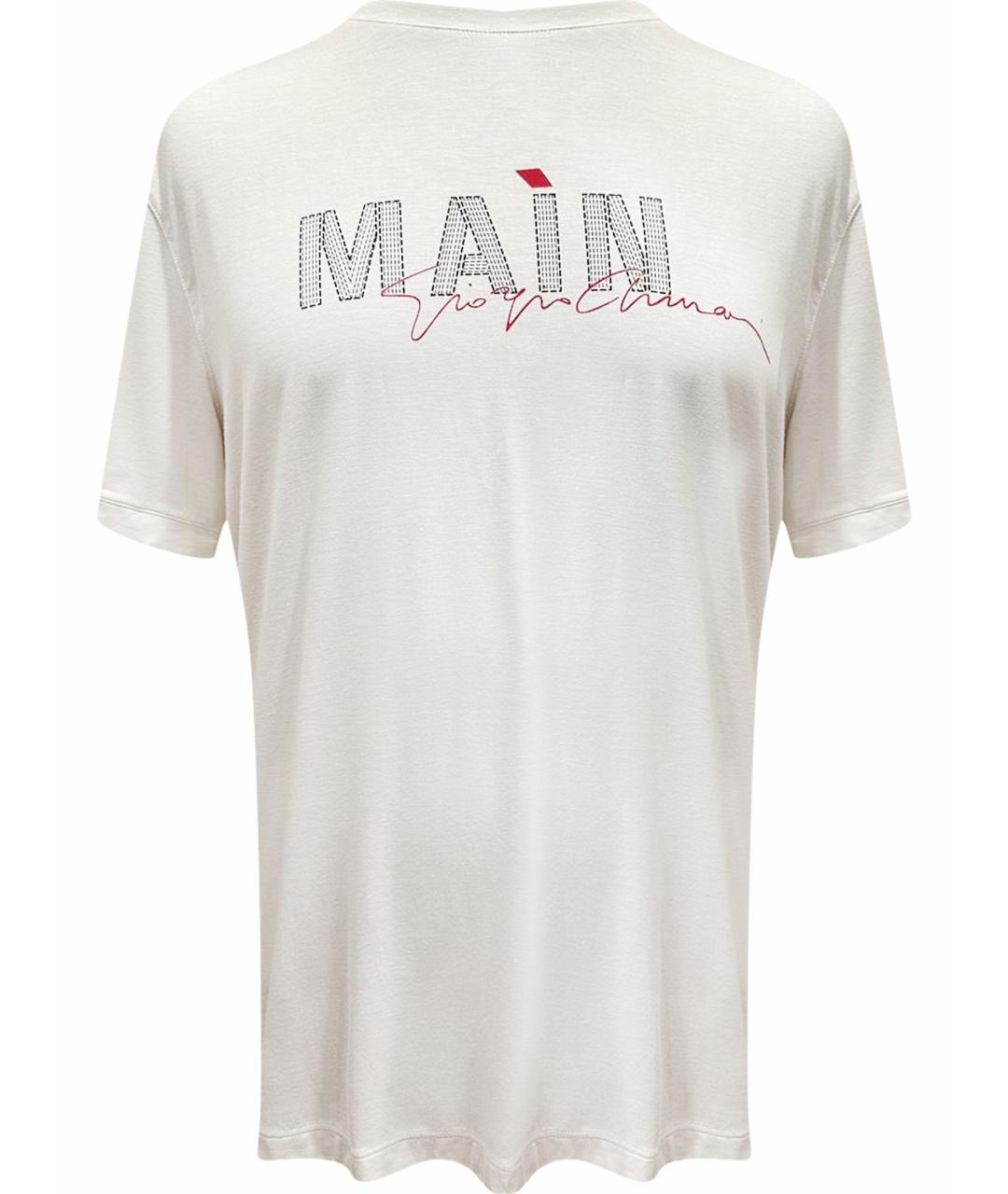 GIORGIO ARMANI Бежевая вискозная футболка, фото 1