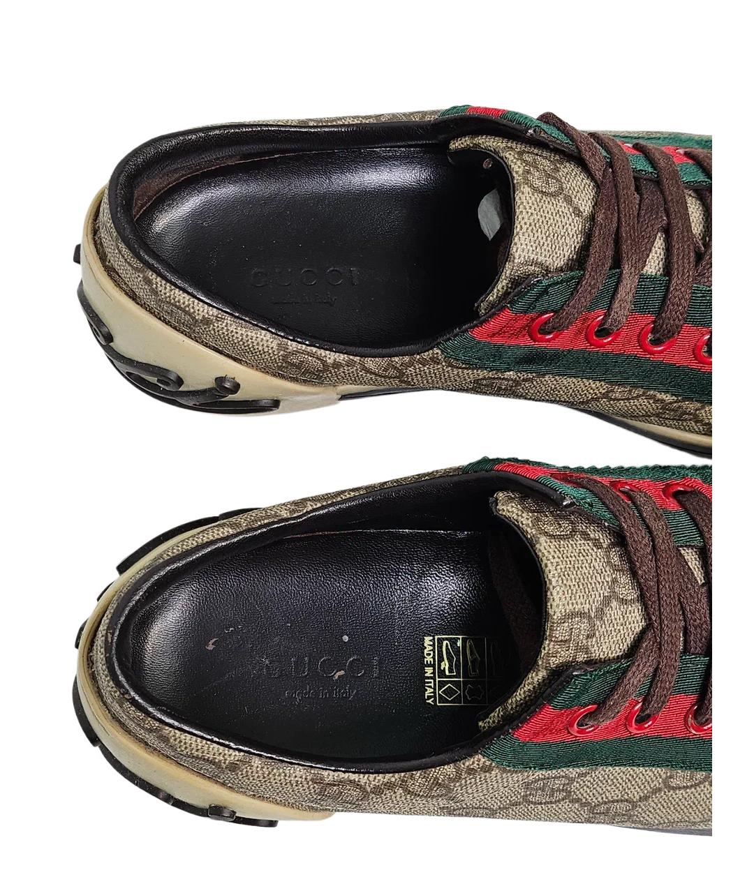 GUCCI Бежевые текстильные кеды, фото 6