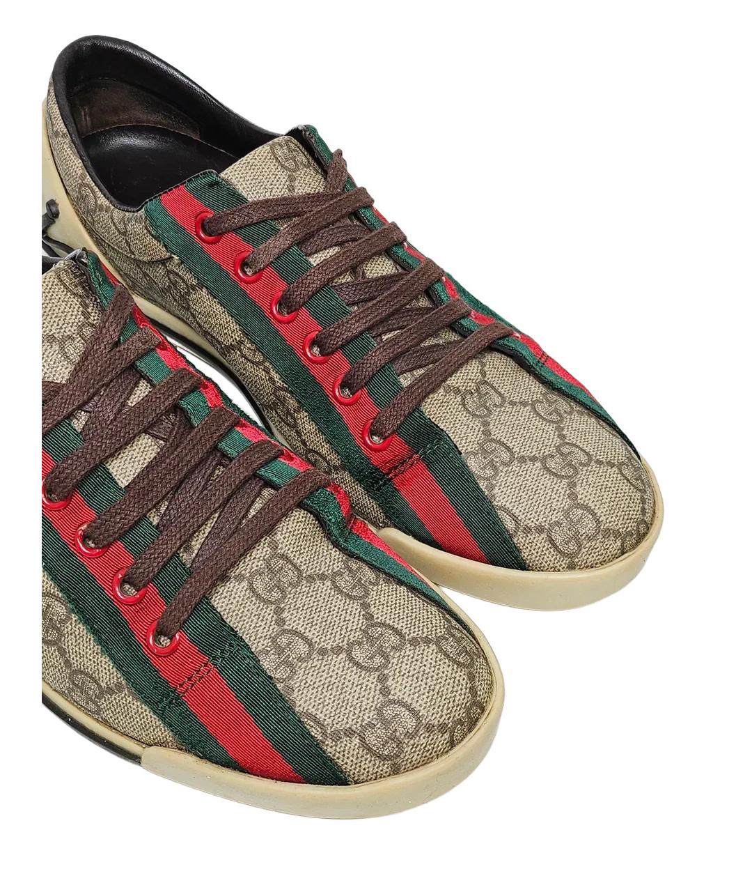 GUCCI Бежевые текстильные кеды, фото 3