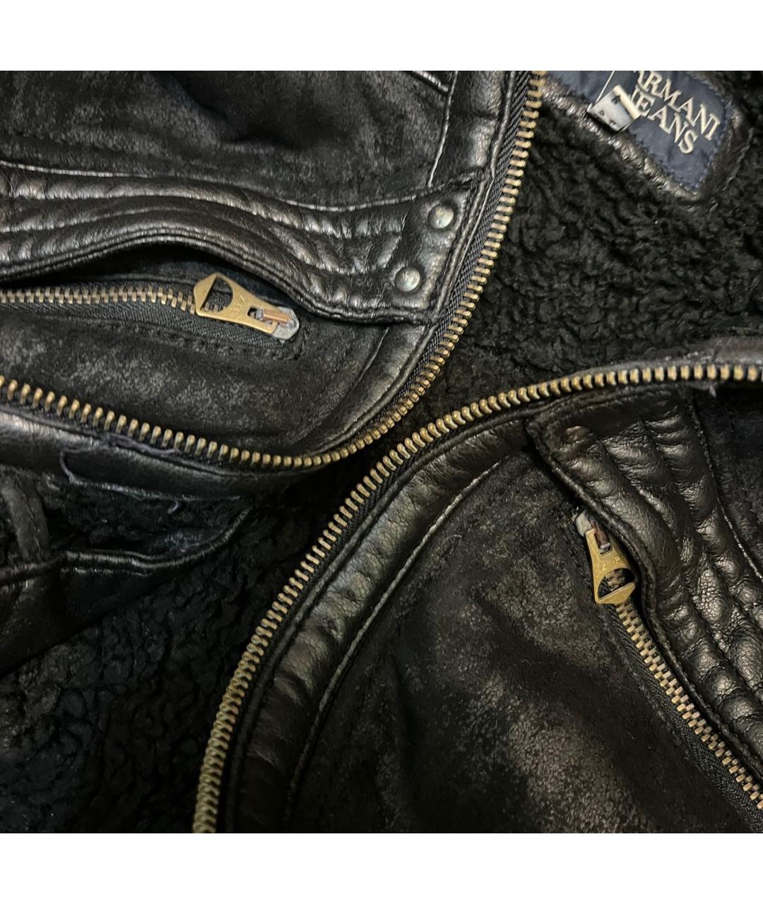 ARMANI JEANS Черная полиэстеровая дубленка/шуба, фото 5