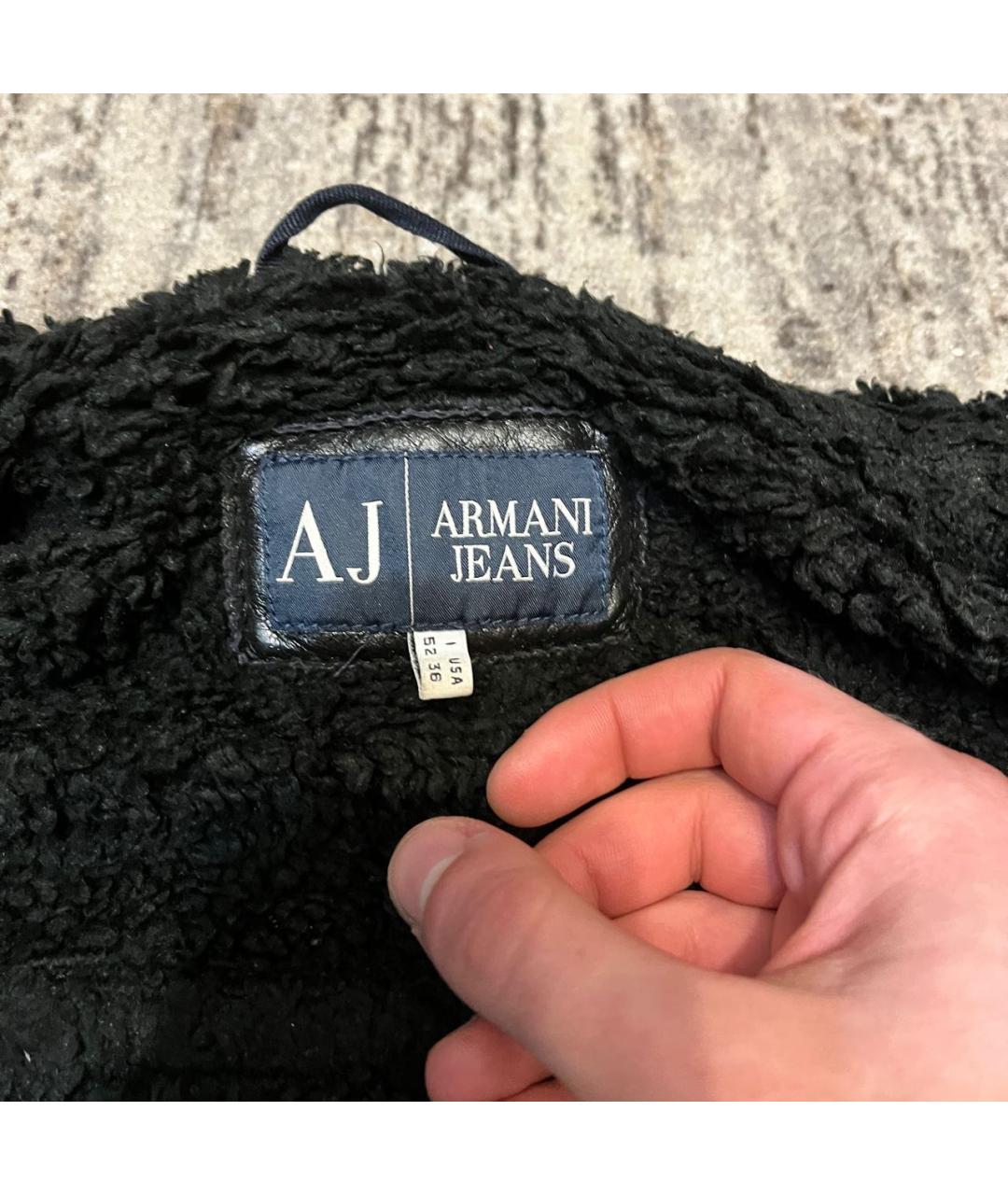 ARMANI JEANS Черная полиэстеровая дубленка/шуба, фото 4