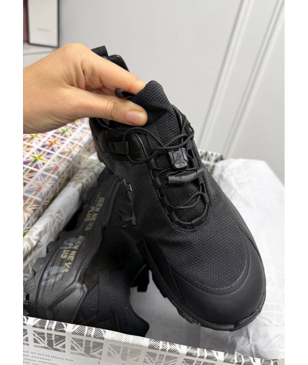 PREMIATA Черные текстильные высокие кроссовки / кеды, фото 3