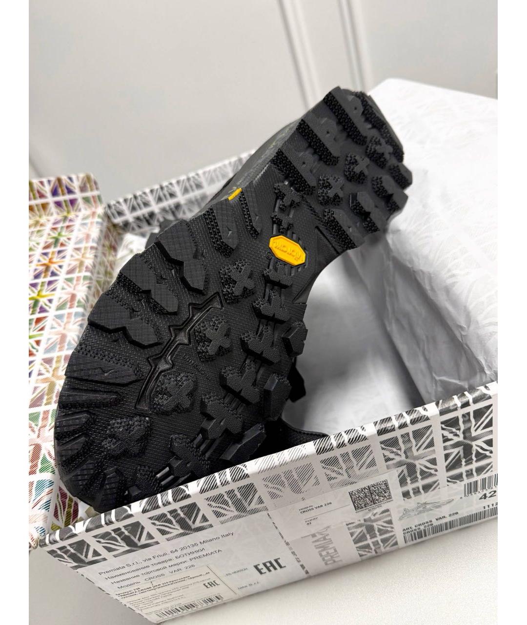 PREMIATA Черные текстильные высокие кроссовки / кеды, фото 2