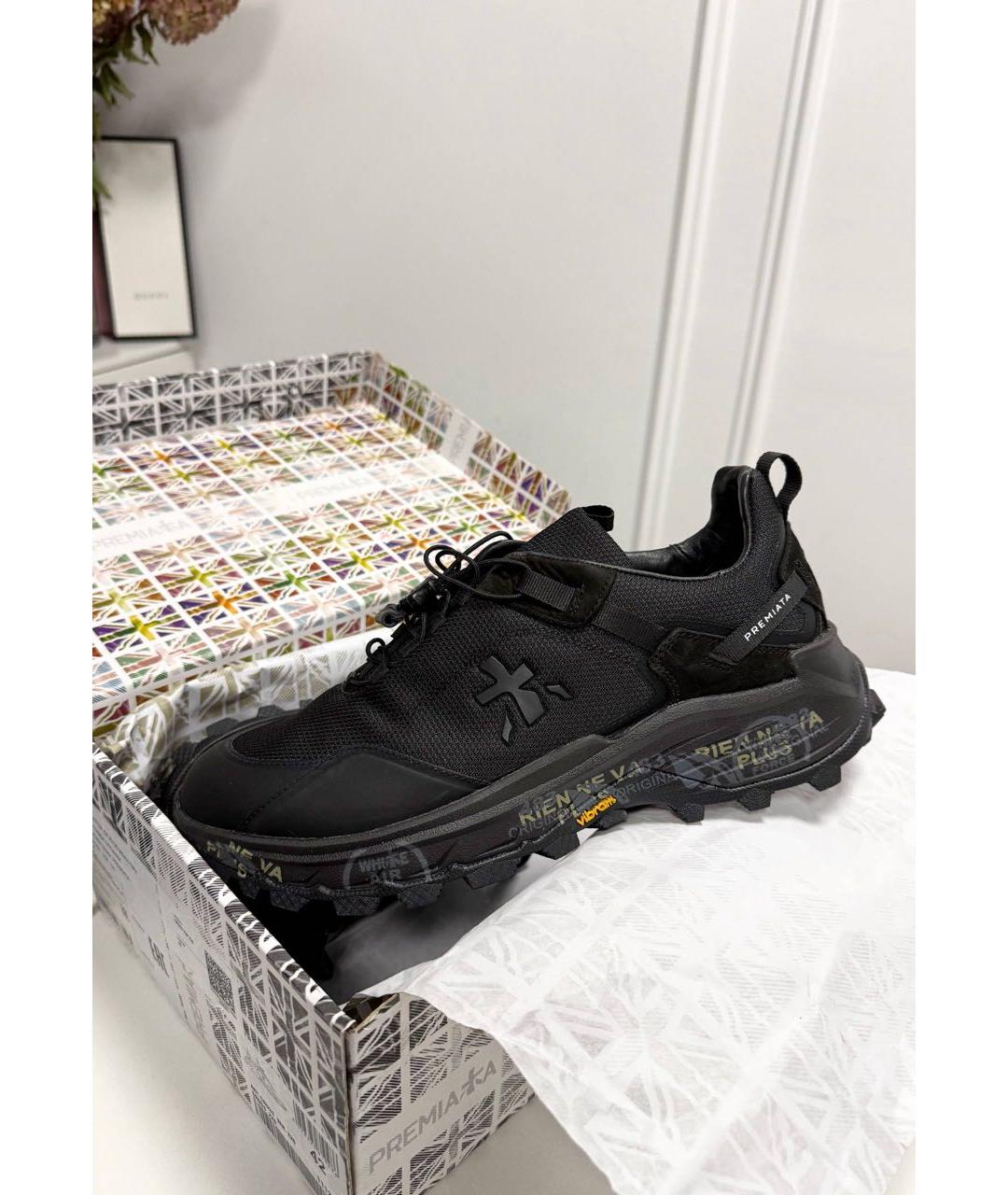 PREMIATA Черные текстильные высокие кроссовки / кеды, фото 4