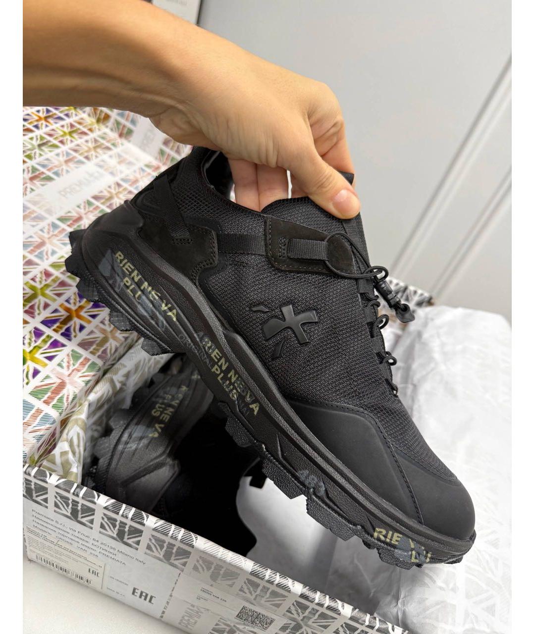 PREMIATA Черные текстильные высокие кроссовки / кеды, фото 6