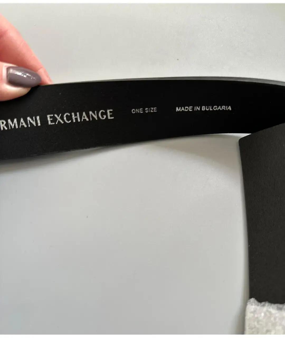 ARMANI EXCHANGE Черный кожаный ремень, фото 3