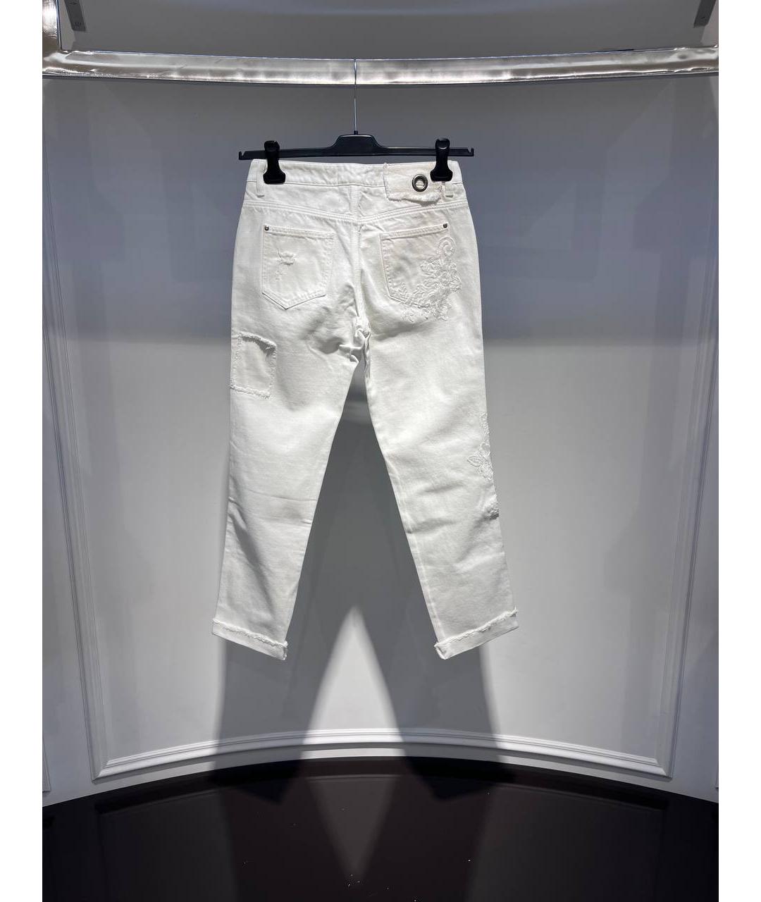 ERMANNO SCERVINO Белые хлопковые прямые джинсы, фото 3