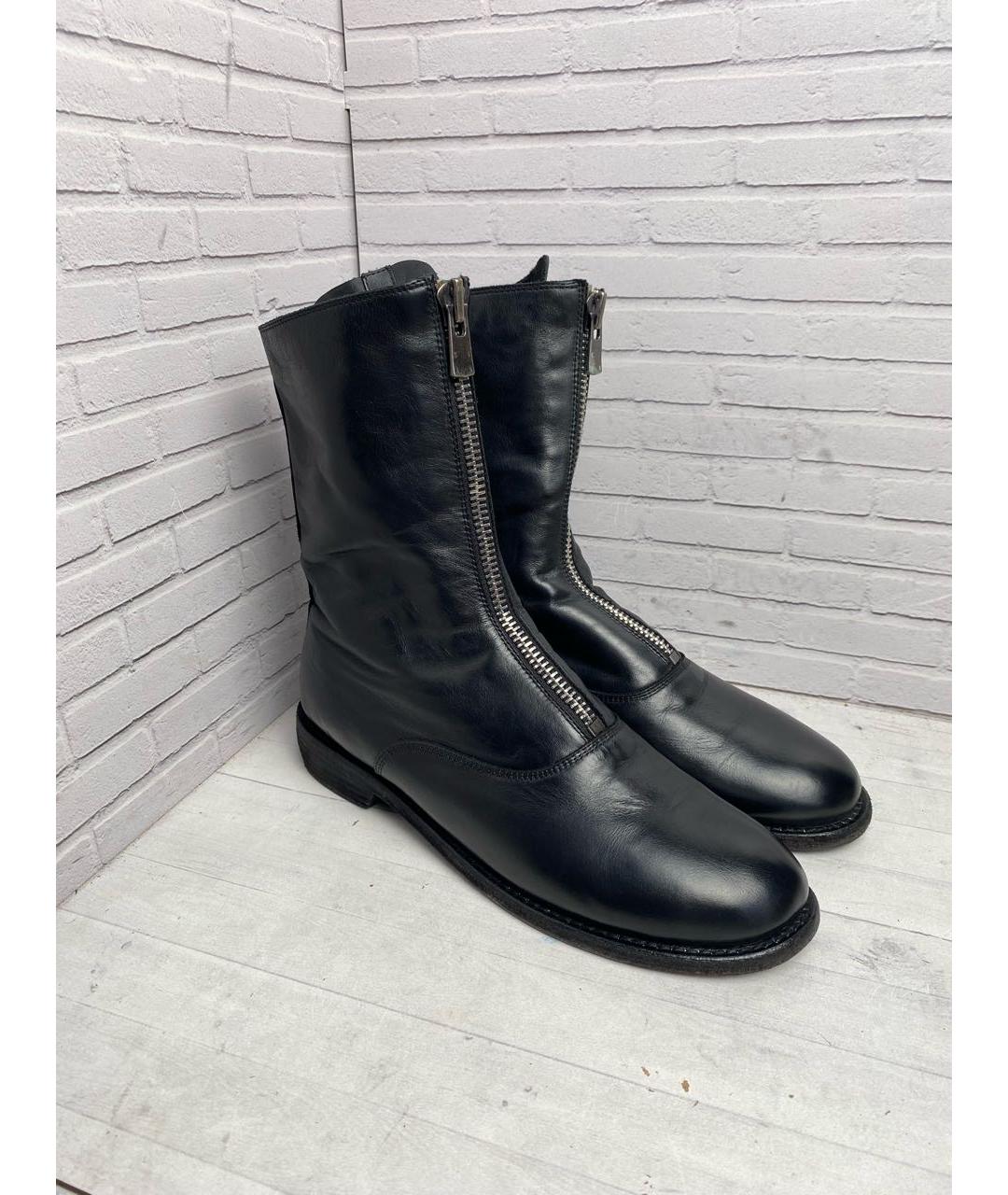 GUIDI Черные кожаные полусапоги, фото 3