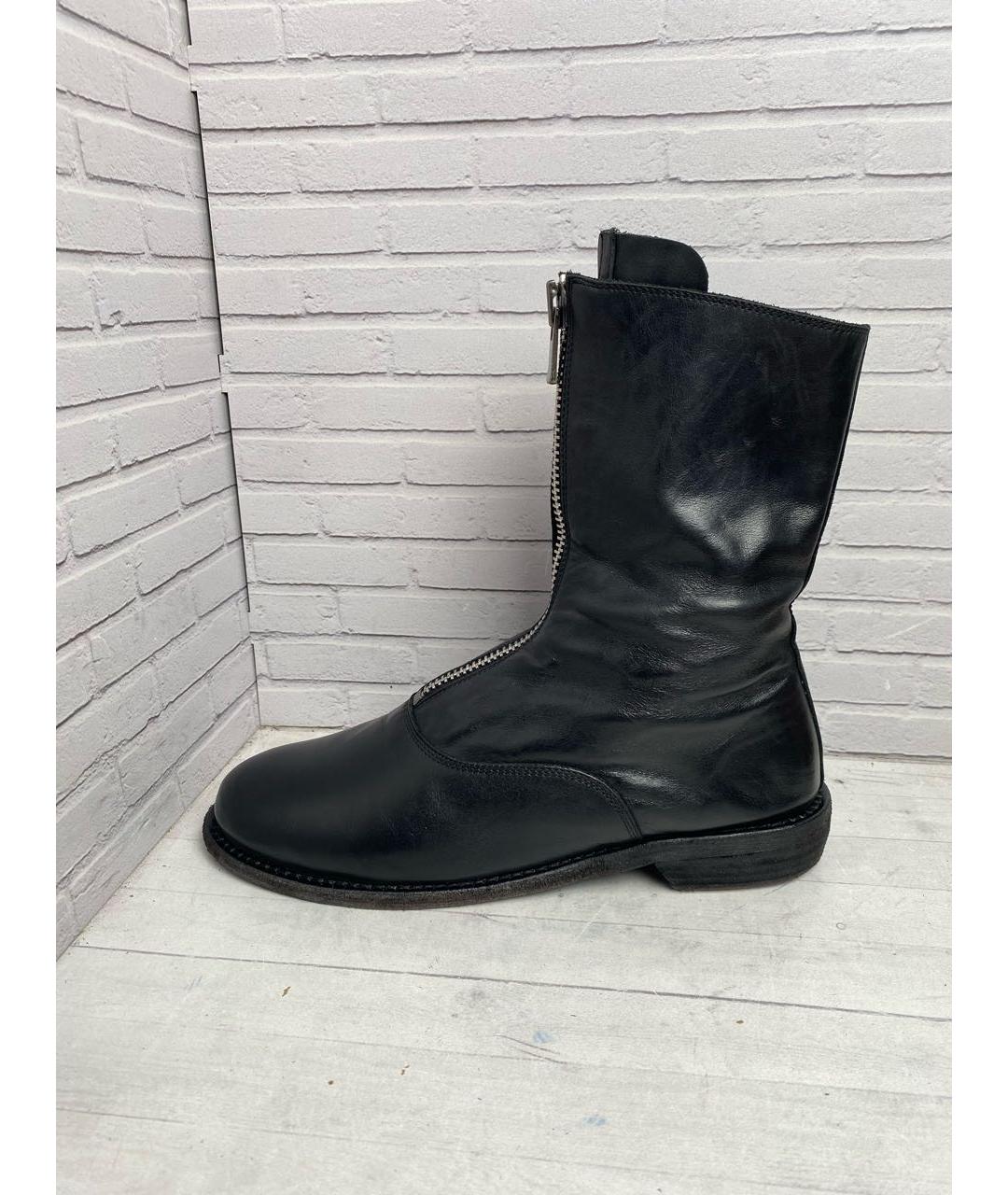 GUIDI Черные кожаные полусапоги, фото 7