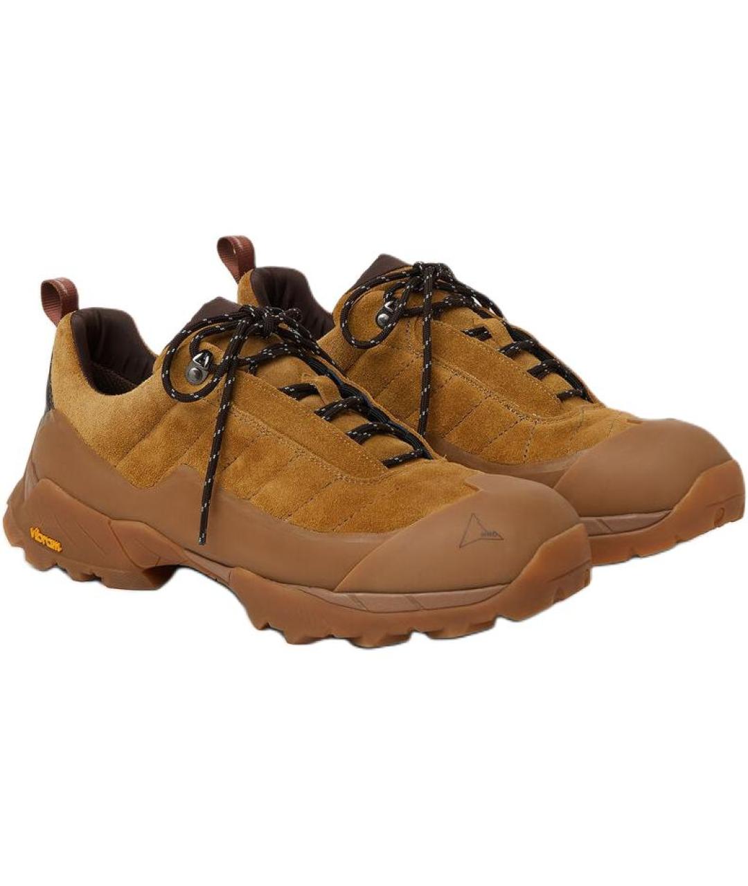 LORO PIANA Бежевые кожаные кроссовки, фото 3