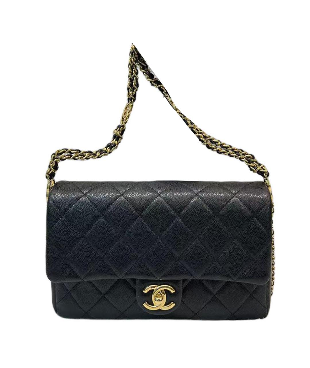 CHANEL Черная кожаная сумка через плечо, фото 1