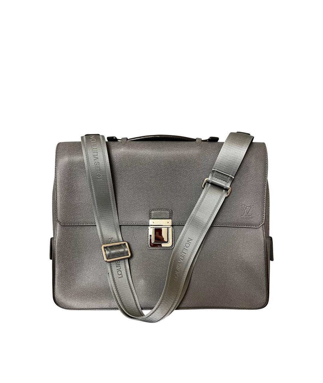 LOUIS VUITTON Серый кожаный портфель, фото 1