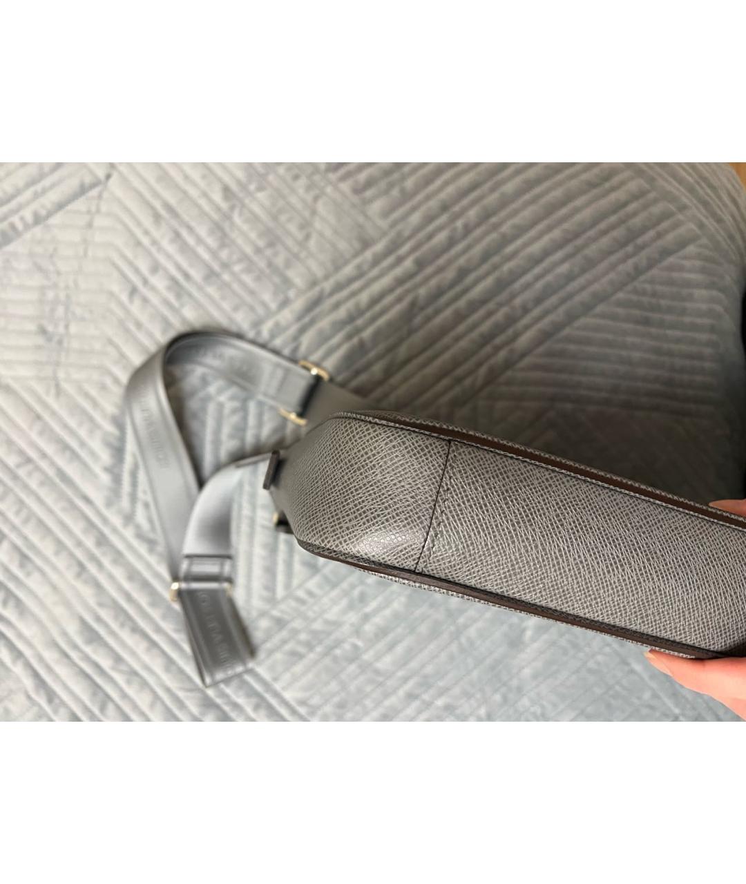 LOUIS VUITTON Серый кожаный портфель, фото 5