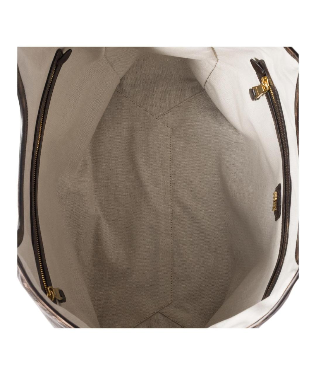 MIU MIU Коричневая кожаная сумка тоут, фото 4