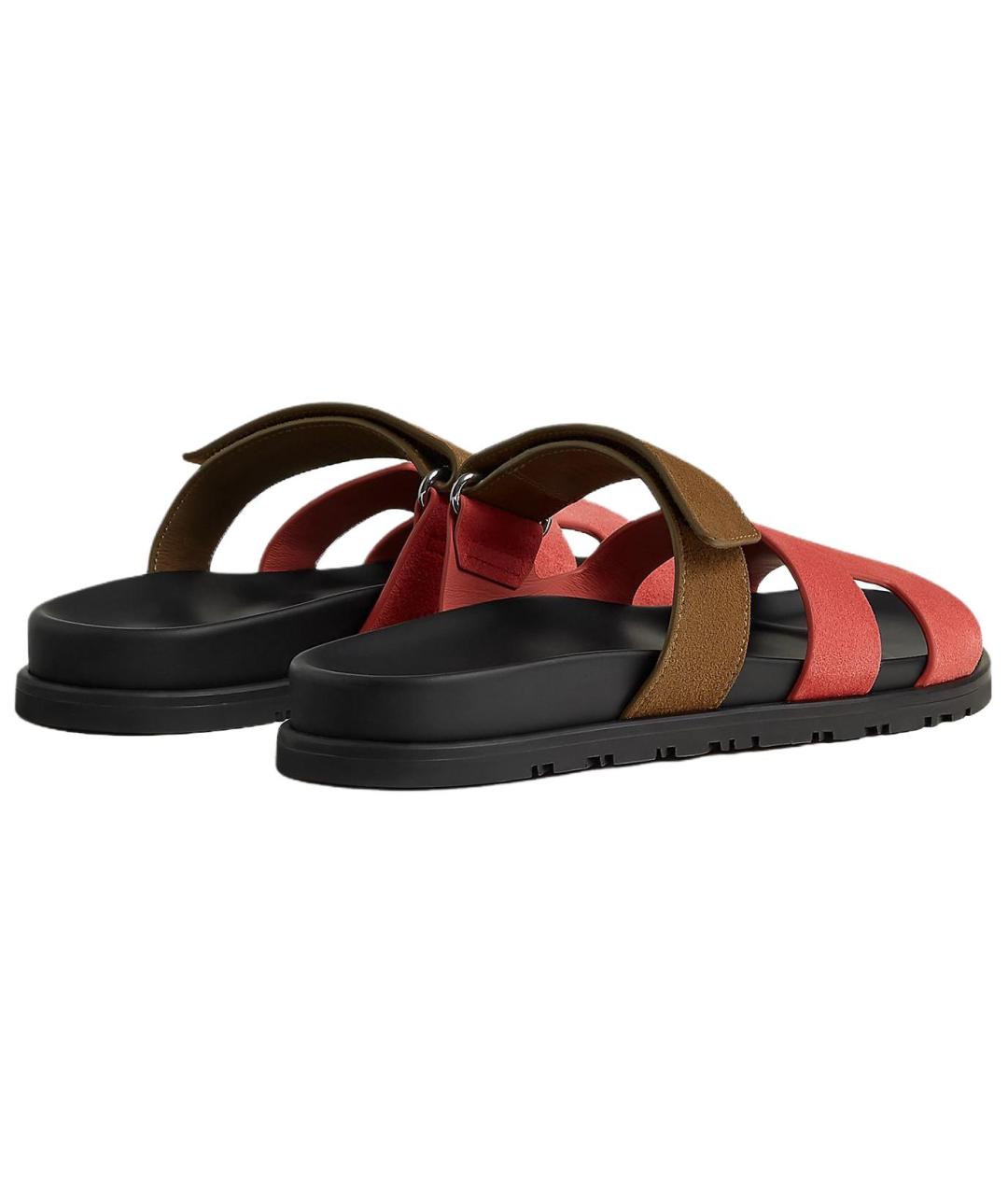 HERMES Красные кожаные сандалии, фото 5