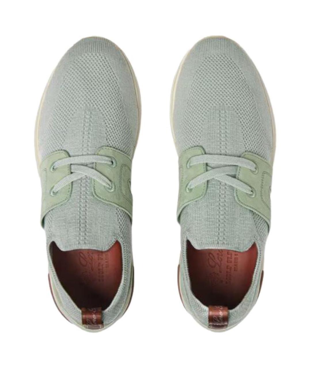 LORO PIANA Зеленые текстильные кроссовки, фото 5