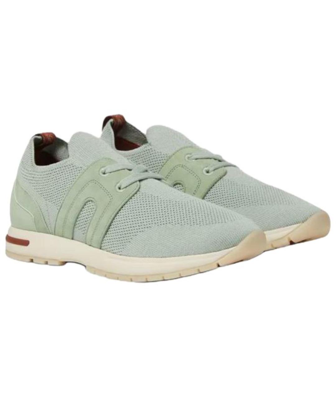 LORO PIANA Зеленые текстильные кроссовки, фото 3