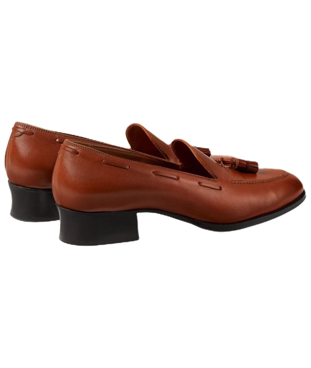 LORO PIANA Коричневые кожаные туфли, фото 4