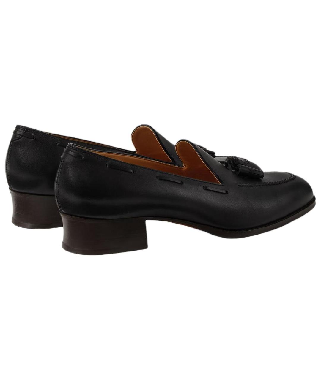 LORO PIANA Черные кожаные туфли, фото 4