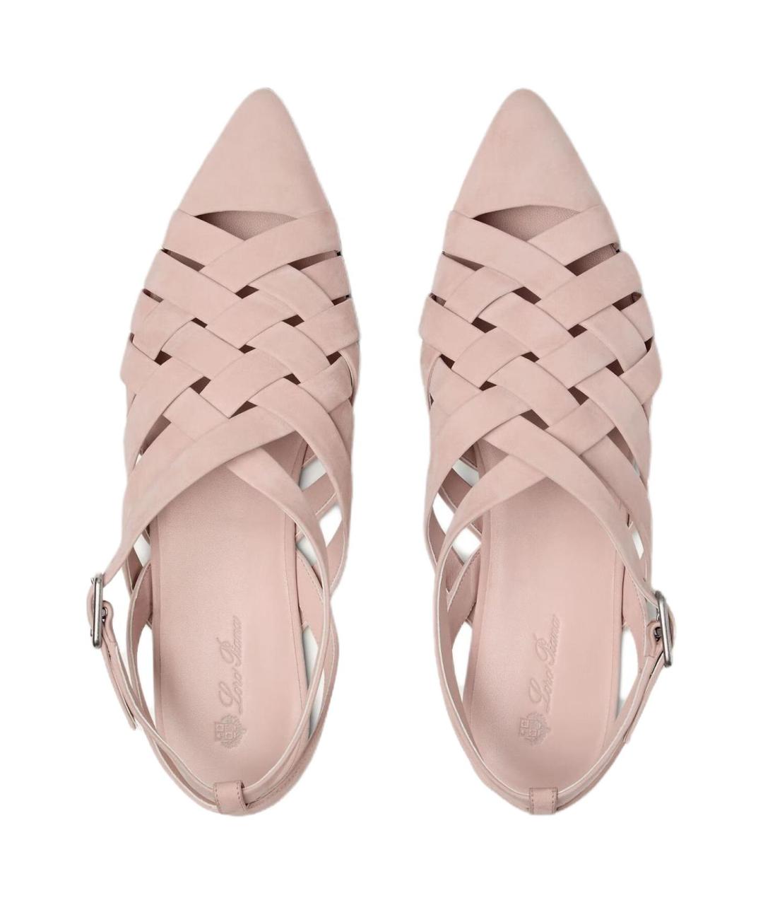 LORO PIANA Розовые кожаные сандалии, фото 5