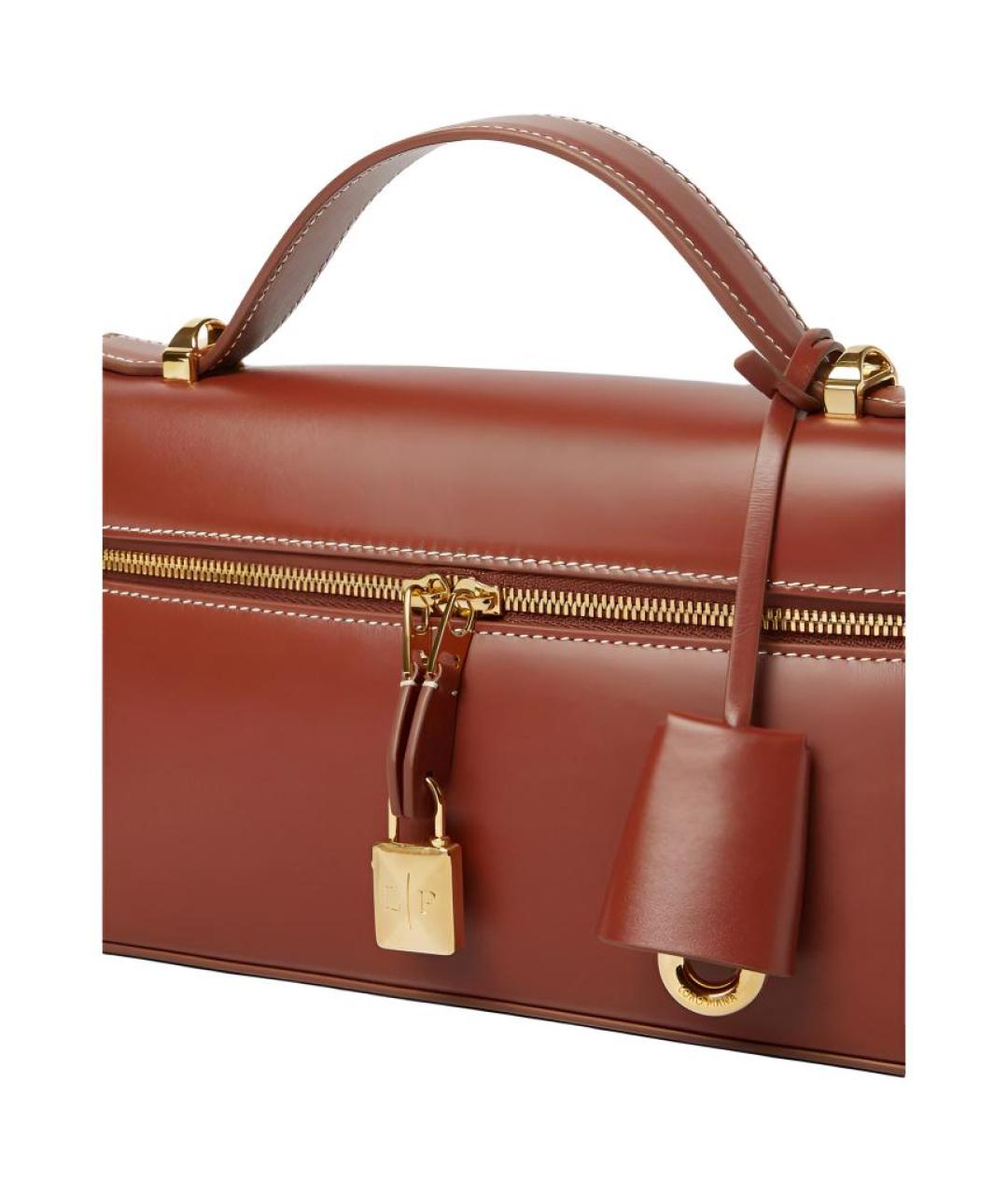 LORO PIANA Коричневая кожаная сумка через плечо, фото 3