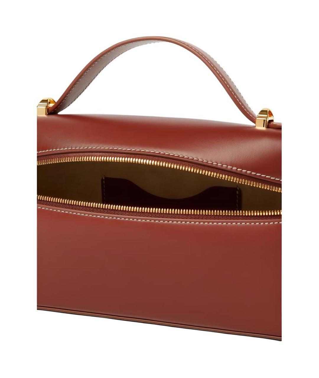 LORO PIANA Коричневая кожаная сумка через плечо, фото 4