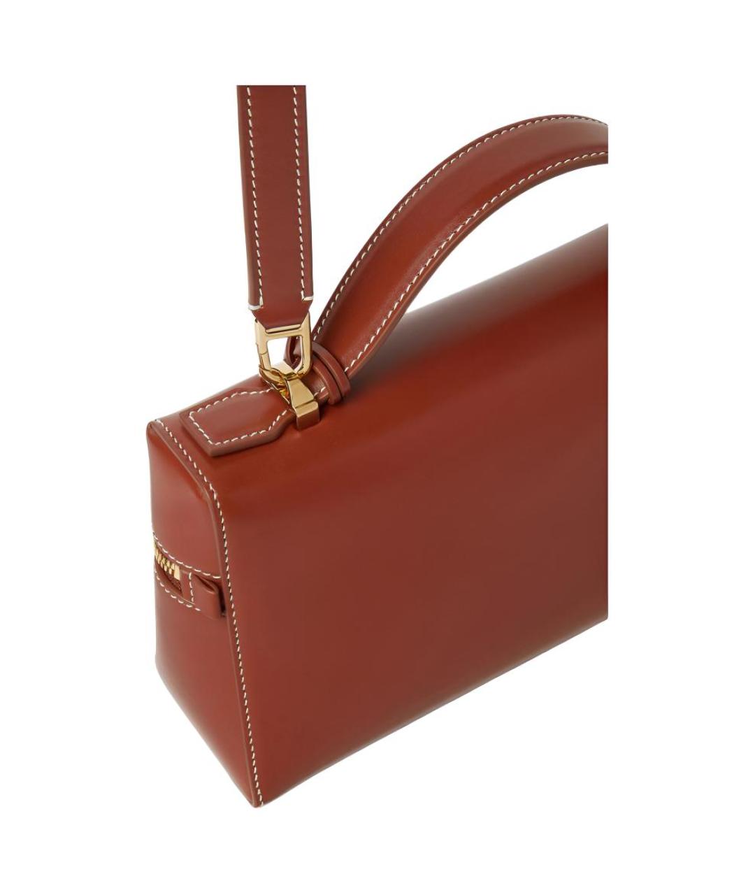 LORO PIANA Коричневая кожаная сумка через плечо, фото 5