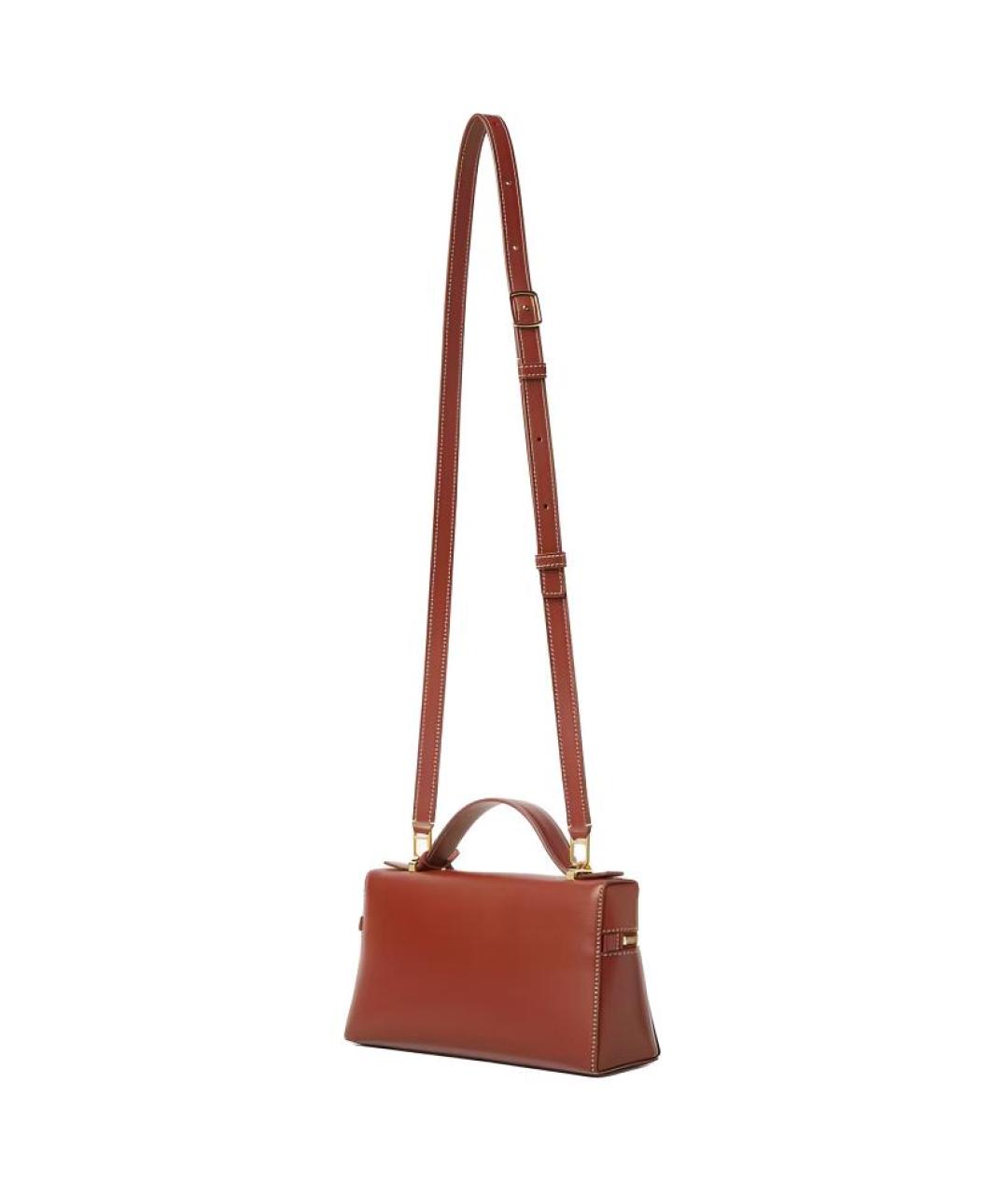 LORO PIANA Коричневая кожаная сумка через плечо, фото 2