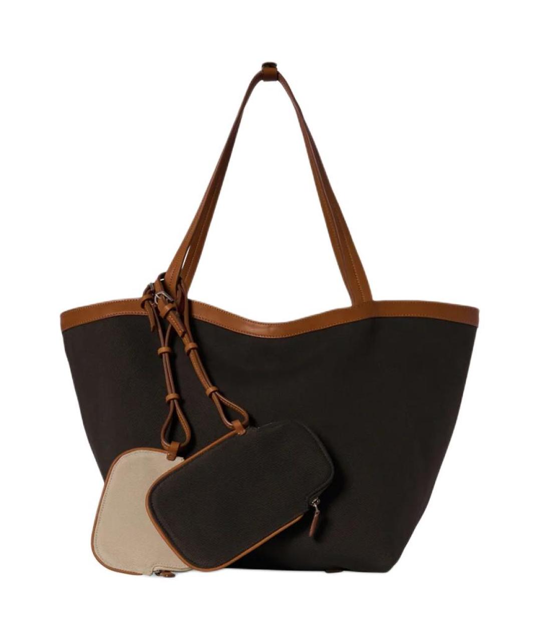 THE ROW Коричневая тканевая сумка тоут, фото 4