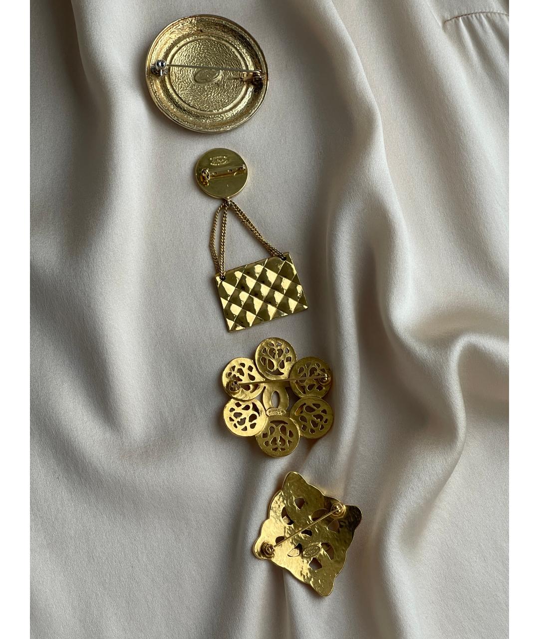 CHANEL Золотая металлическая булавка / брошь, фото 3