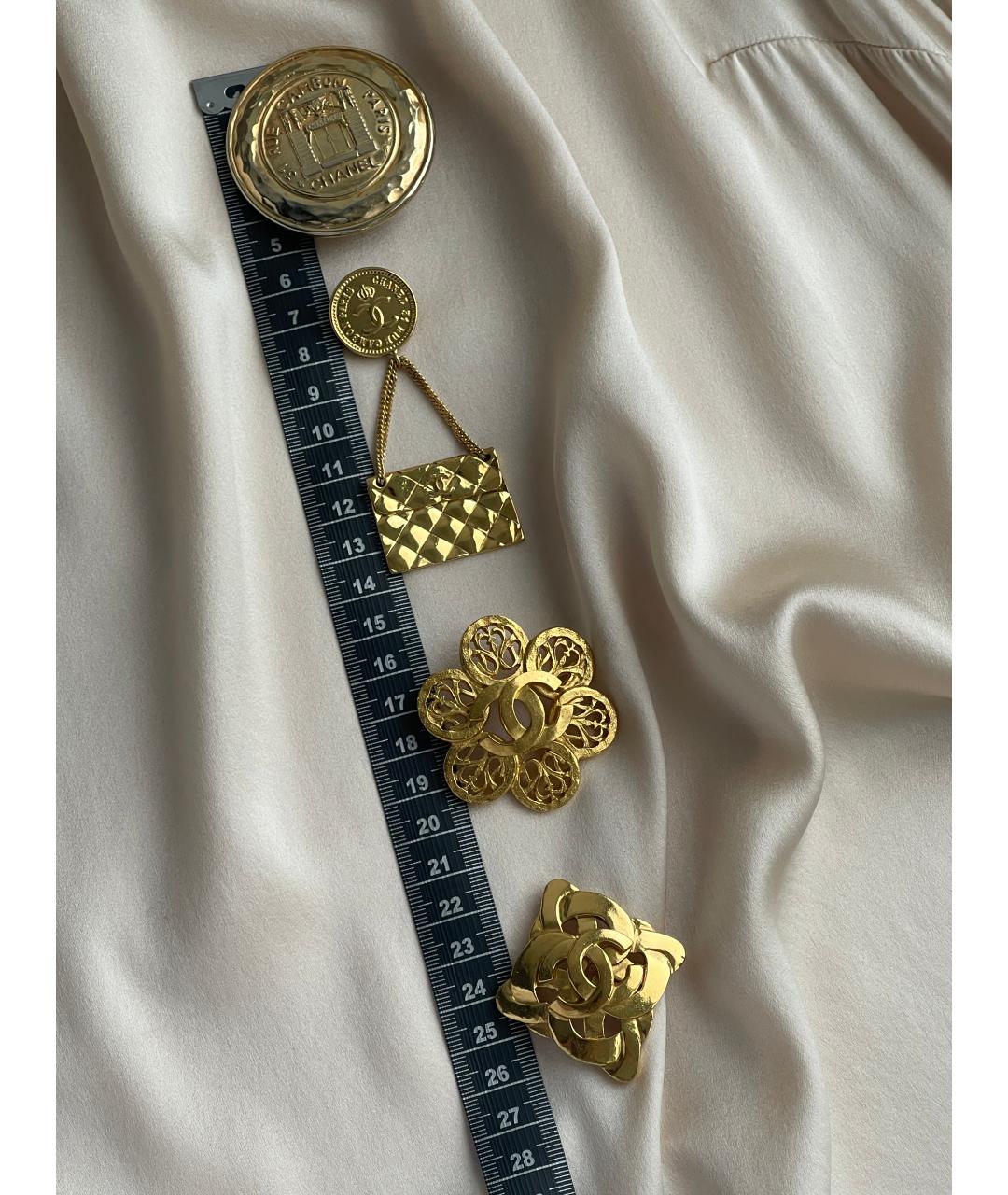 CHANEL Золотая металлическая булавка / брошь, фото 2
