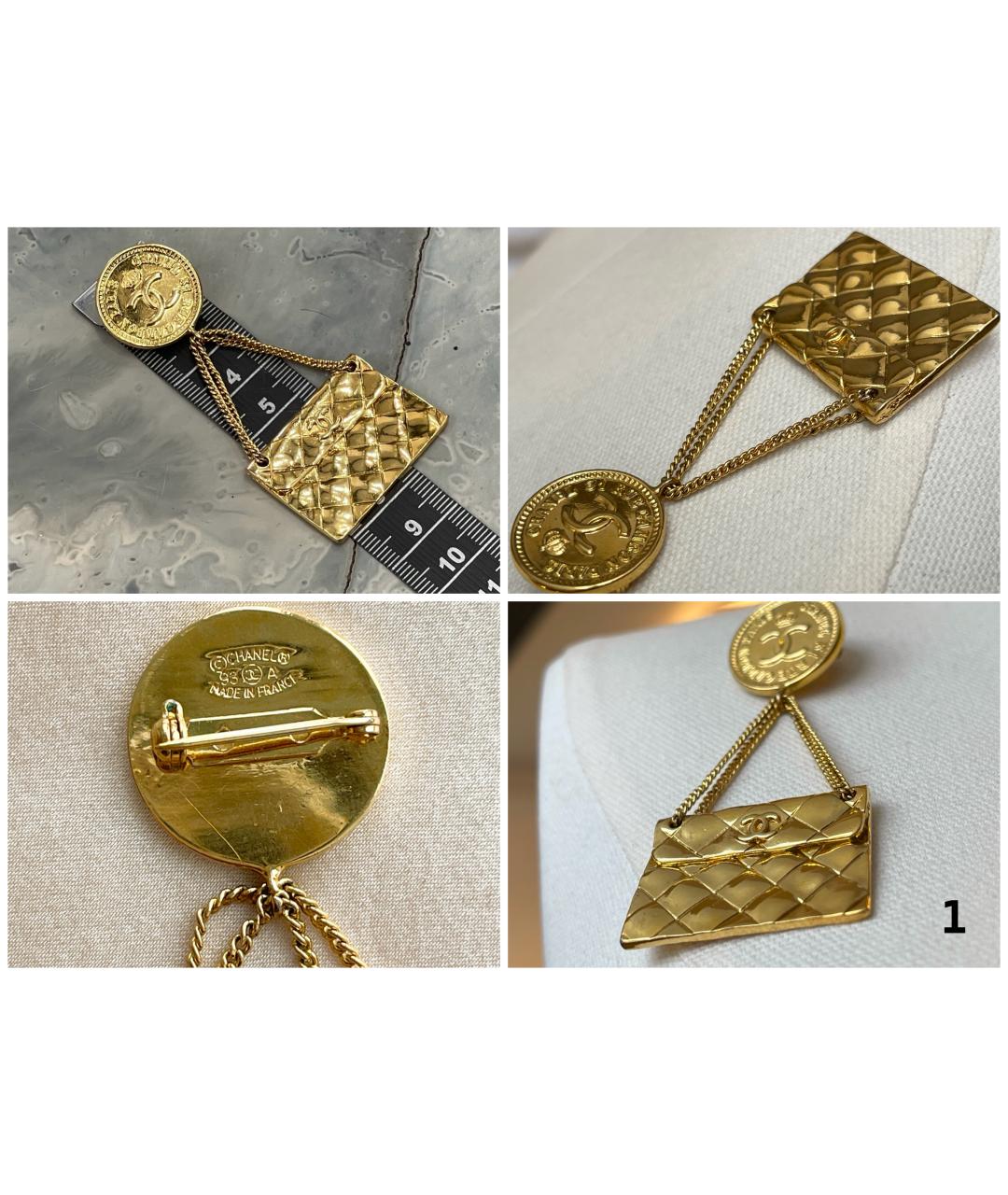 CHANEL Золотая металлическая булавка / брошь, фото 7