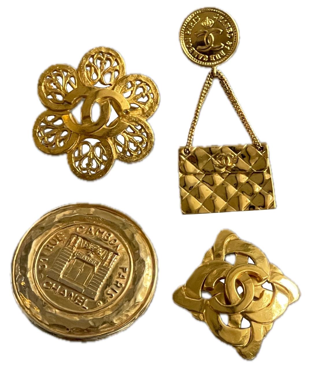 CHANEL Золотая металлическая булавка / брошь, фото 1